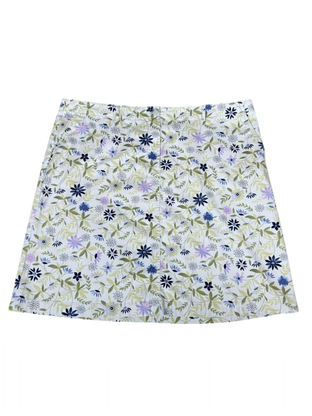 J.Jill Live In Chino Cottagecore Cotton Blend Stretch Floral‎ Skirt Size 18